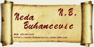 Neda Buhančević vizit kartica
